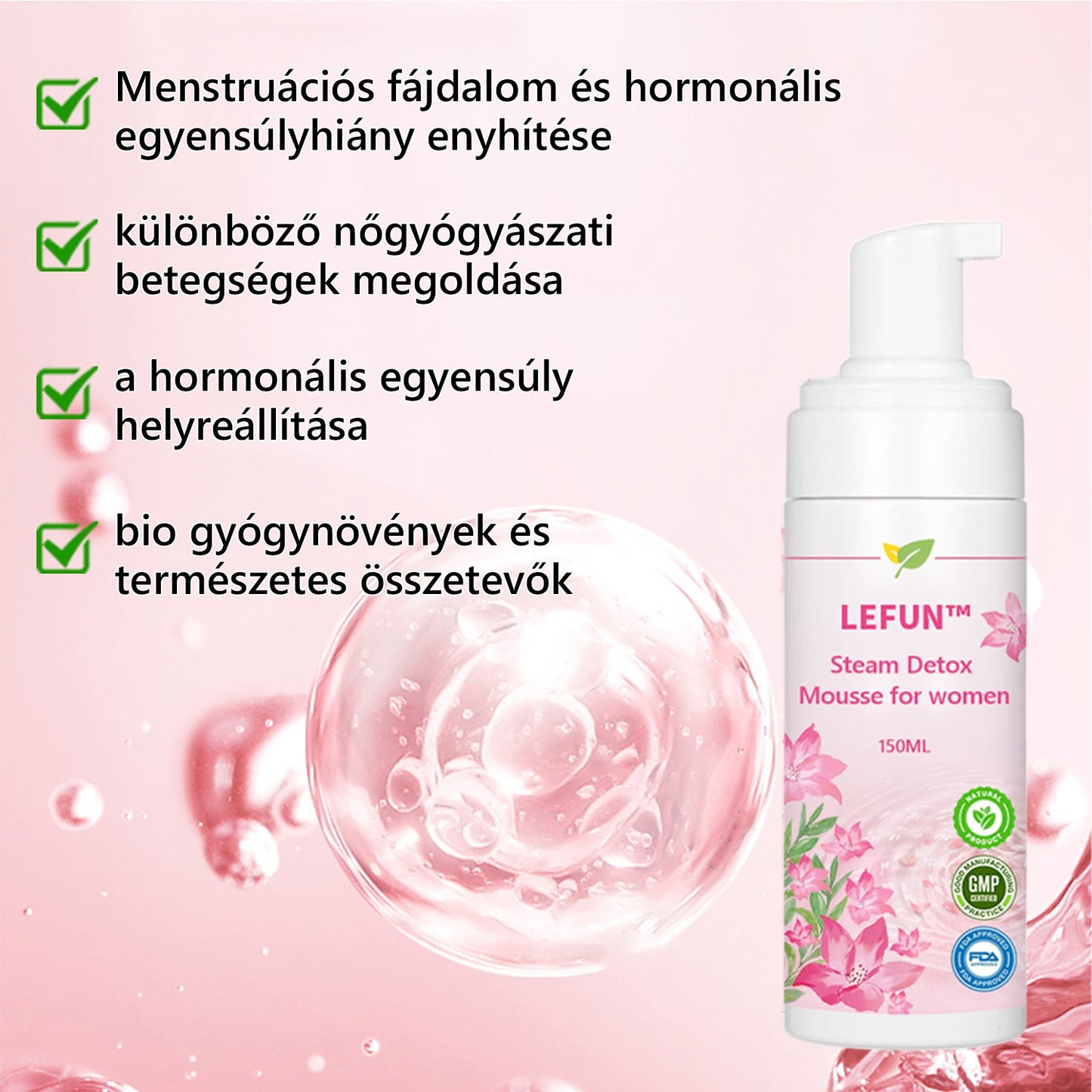 🔥🔥 LEFUN™ Női Gőzös Méregtelenítő Hab (Hormonális egyensúly, nőgyógyászati betegségek és elhízás) 💎💎